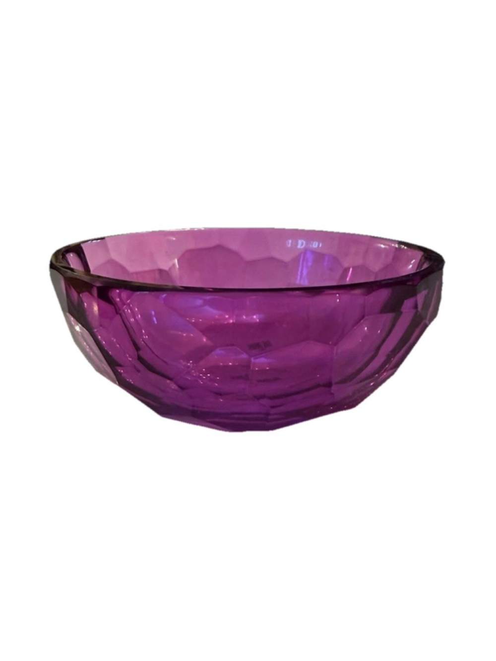 Oleg Cassini PRC Simon Design Broadway Amethyst Purple Faceted Crystal Bowl 4.5"